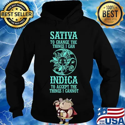 Sativa to change the thing I can Indica to accept the things I cannot Moon and Sun s Hoodie