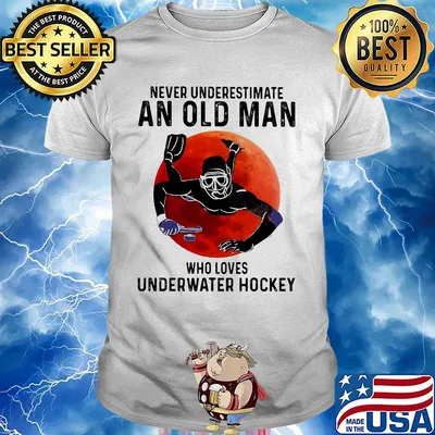 Scuba diving never underestimate an old woman who loves underwater hockey sunset shirt