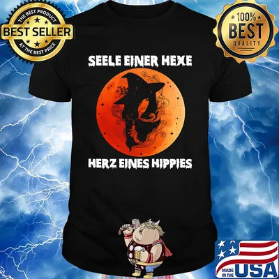 Seele einer hexe herz eines hippies moon witch halloween shirt