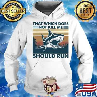 Shark that which does not kill me should run vintage retro s Hoodie