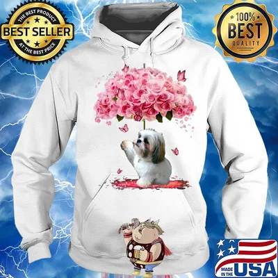 Shih Tzu roses flowers butterfly s Hoodie