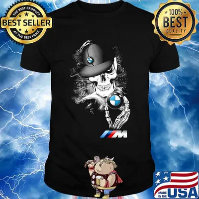 Skeleton skull bmw logo shirt