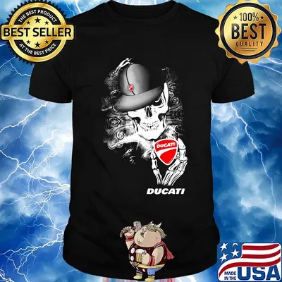 Skeleton skull ducati logo shirt