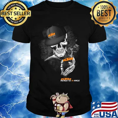 Skeleton skull ktm ready to race logo shirt