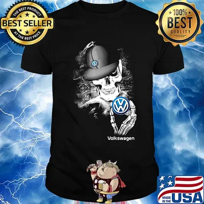Skeleton skull volkswagen logo shirt
