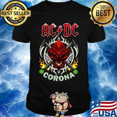 Skull acdc fuck coronavirus shirt