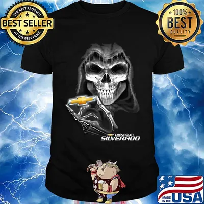 Skull chevrolet silverado logo shirt