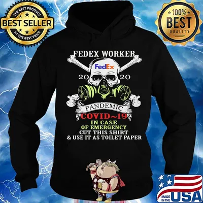 Skull fedex worker 2020 pandemic covid-19 in case of emergency cut this shirt and use it as toilet paper s Hoodie