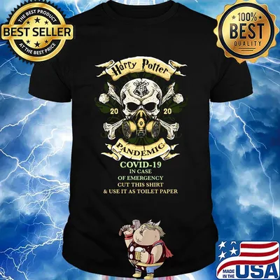 Skull harry potter 2020 pandemic covid-19 in case of emergency cut this shirt