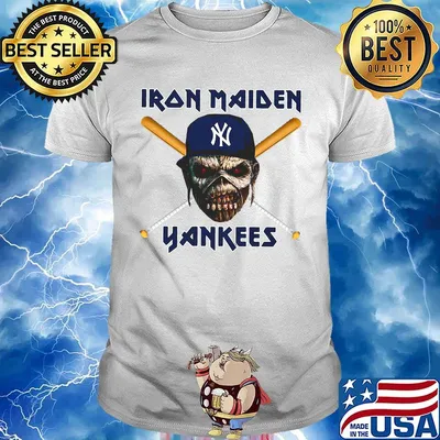 Skull iron maiden new york yankees baseball shirt