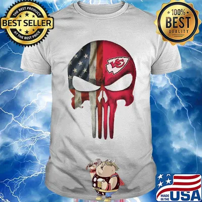 Skull kansas city chiefs american flag independence day shirt