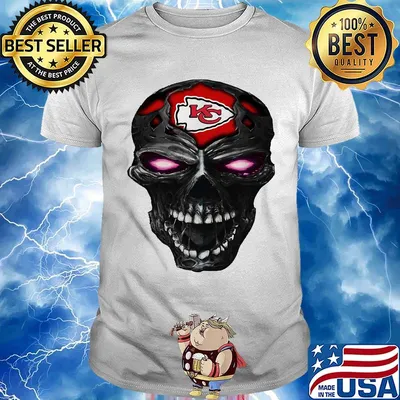 Skull kansas city chiefs football logo light shirt