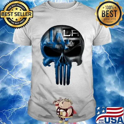 Skull los angeles dodgers and los angeles raiders shirt
