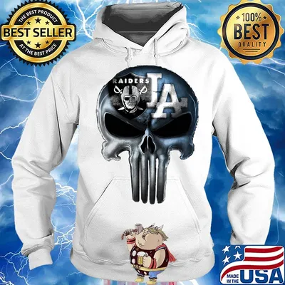 Skull los angeles raiders and los angeles dodgers s Hoodie