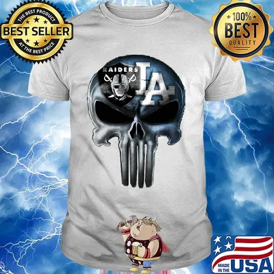 Skull los angeles raiders and los angeles dodgers shirt