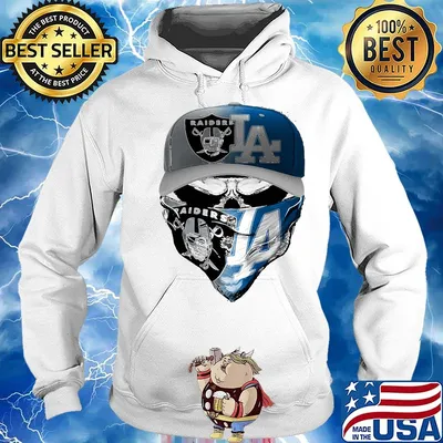 Skull mask los angeles raiders and los angeles dodgers s Hoodie