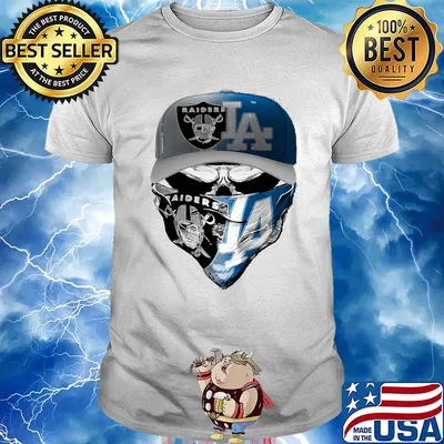 Skull mask los angeles raiders and los angeles dodgers shirt