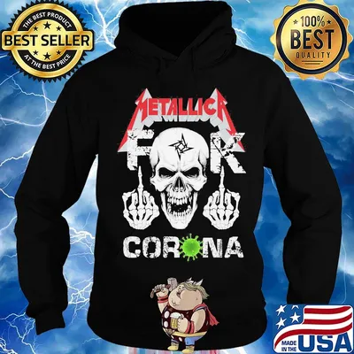 Skull metallica band fuck corona covid-19 s Hoodie