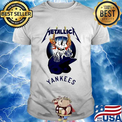 Skull metallica new york yankees baseball shirt