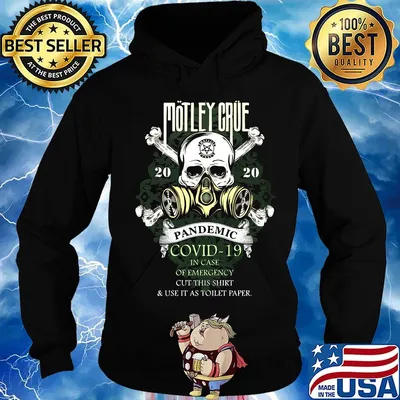 Skull motley crue 2020 pandemic covid-19 in case of emergency cut this shirt and use it as toilet paper s Hoodie