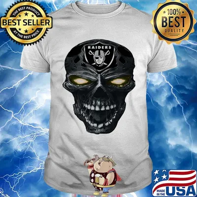 Skull oakland raiders football logo light shirt