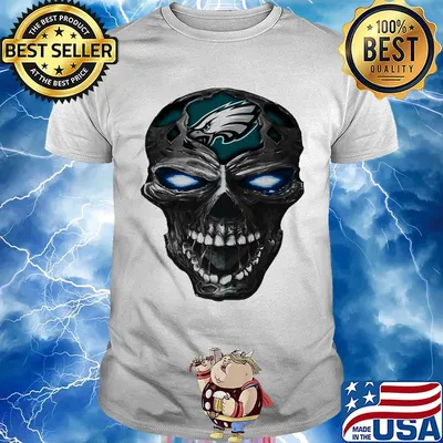 Skull philadelphia eagles football logo light shirt