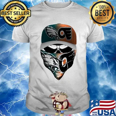 Skull players philadelphia eagles and boston bruins shirt