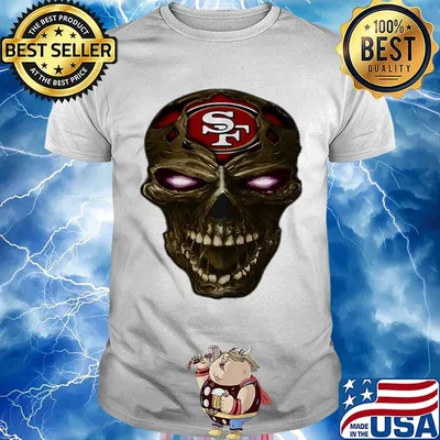 Skull san francisco 49ers football logo light shirt