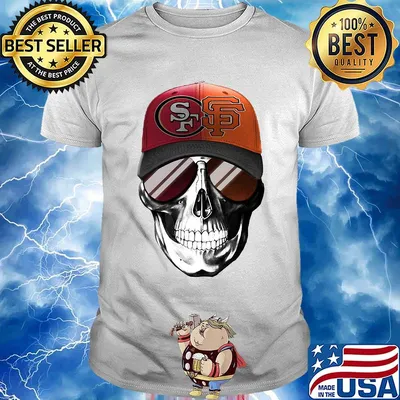 Skull smiling san francisco 49ers and san francisco giants shirt