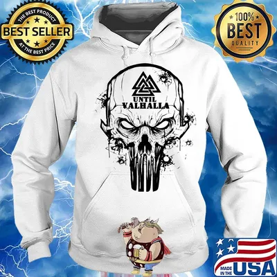 Skull until valhalla logo s Hoodie