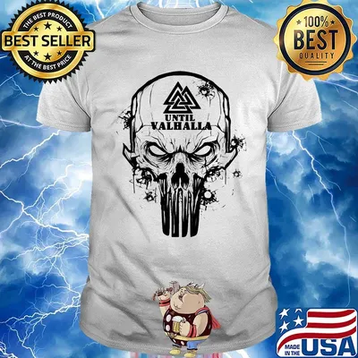 Skull until valhalla logo shirt