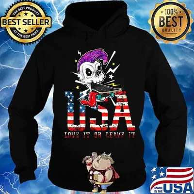 Skull usa love it or leave it happy independence day s Hoodie