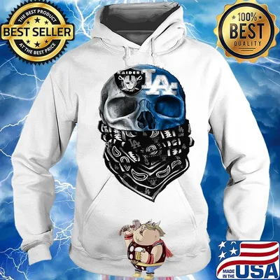 Skull wear mask los angeles raiders and los angeles dodgers s Hoodie