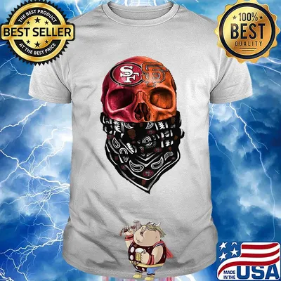 Skull wear mask san francisco 49ers and san francisco giants shirt