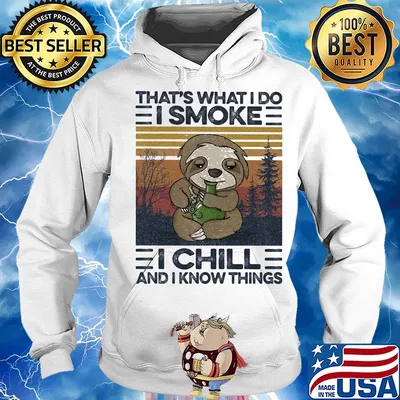 Sloth that's what i do i smoke i chill and i know things vintage retro s Hoodie