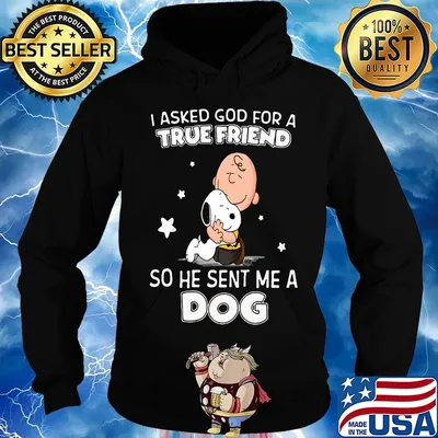 Snoopy and charlie brown i asked god for a true friend so he sent me a dog stars s Hoodie