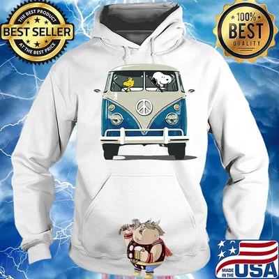 Snoopy and woodstock driving peace bus s Hoodie