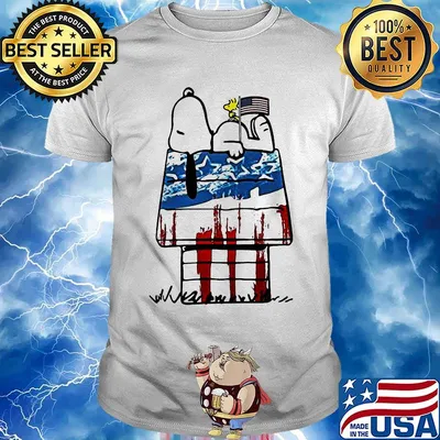 Snoopy and woodstock home american flag independence day shirt
