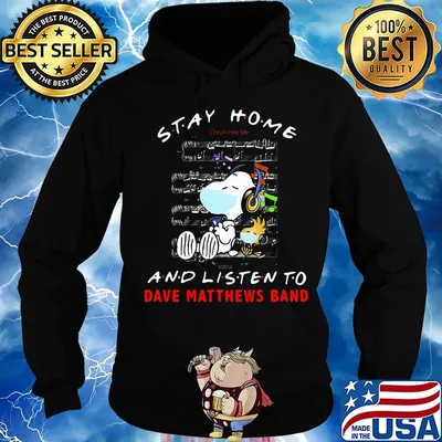 Snoopy and woodstock mask stay at home and listen to dave matthews band s Hoodie