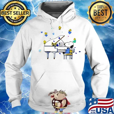 Snoopy and woodstock playing piano hearts s Hoodie