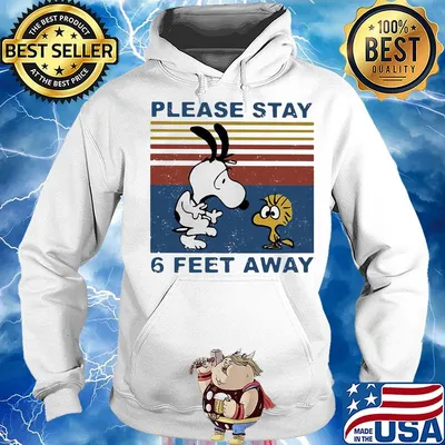 Snoopy and woodstock please stay 6 feet away vintage retro s Hoodie