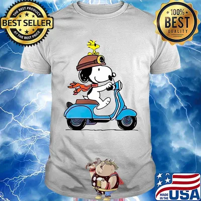 Snoopy and woodstock riding motorcycle shirt