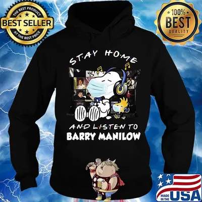 Snoopy and woodstock stay home and listen to barry manilow s Hoodie