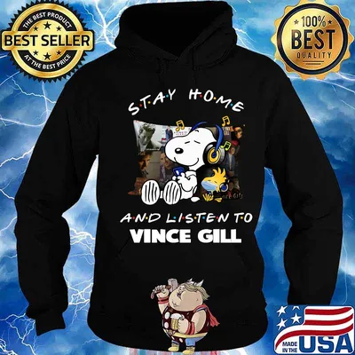 Snoopy and woodstock stay home and listen to vince gill s Hoodie