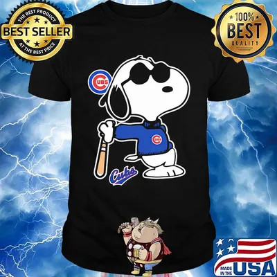 Snoopy chicago cubs baseball player shirt