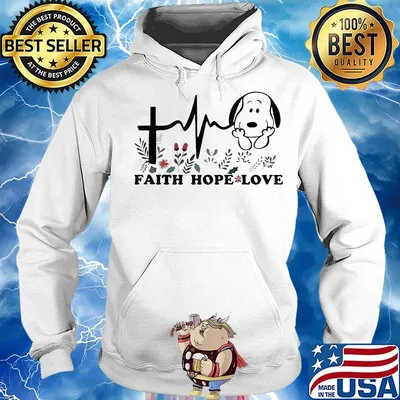 Snoopy faith hope love flowers heartbeat s Hoodie