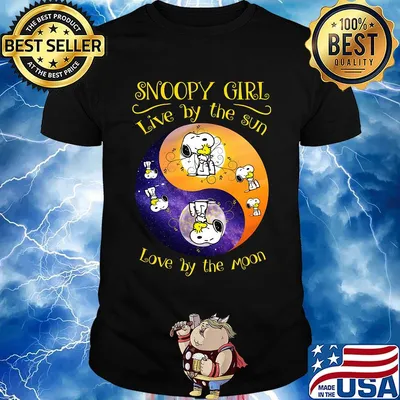 Snoopy girl live by the sun love by the moon shirt