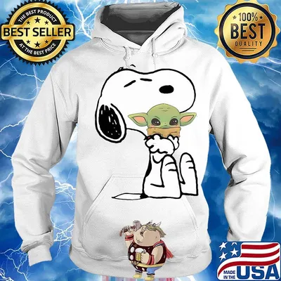 Snoopy hug baby yoda s Hoodie