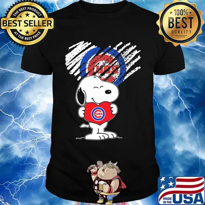Snoopy hug heart chicago cubs baseball logo shirt
