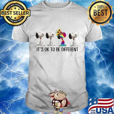 Snoopy it's ok to be different sunflower shirt